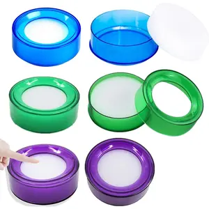 6PCS Plastic Round Finger Wet Sponge Cup Fingertip Moistener Damper