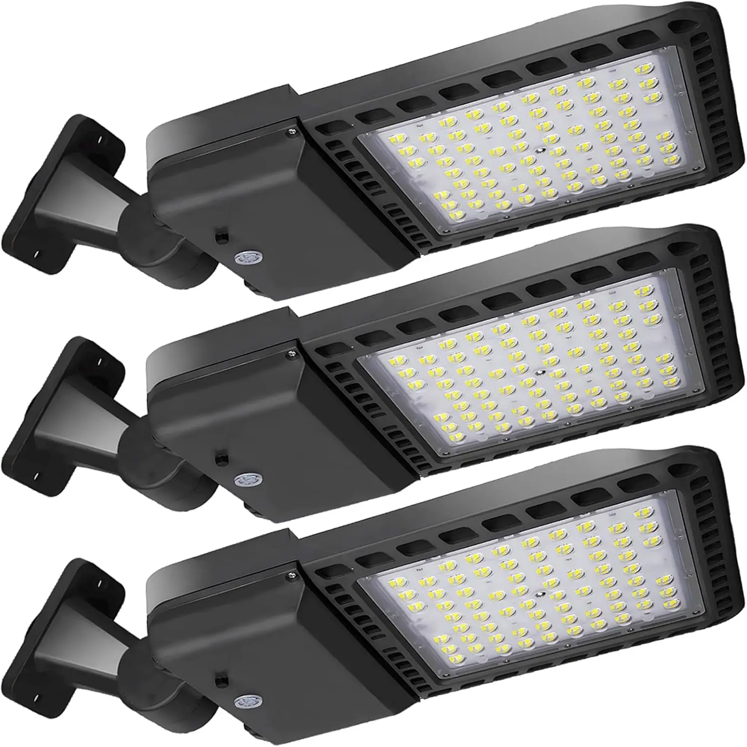 300W 3PACK LED Parking Lot Lights Adjustable Arm Mount 39000LM Dusk to Dawn Photocell 5000K Daylight 100-277V IP65 Waterproof Outdoor Commercial Area Illumination - Distribution Heat Dissipation