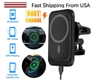 Magnetic Wireless Charger Car Mount Holder For iPhone 12 13 14 Pro Max MagSafe