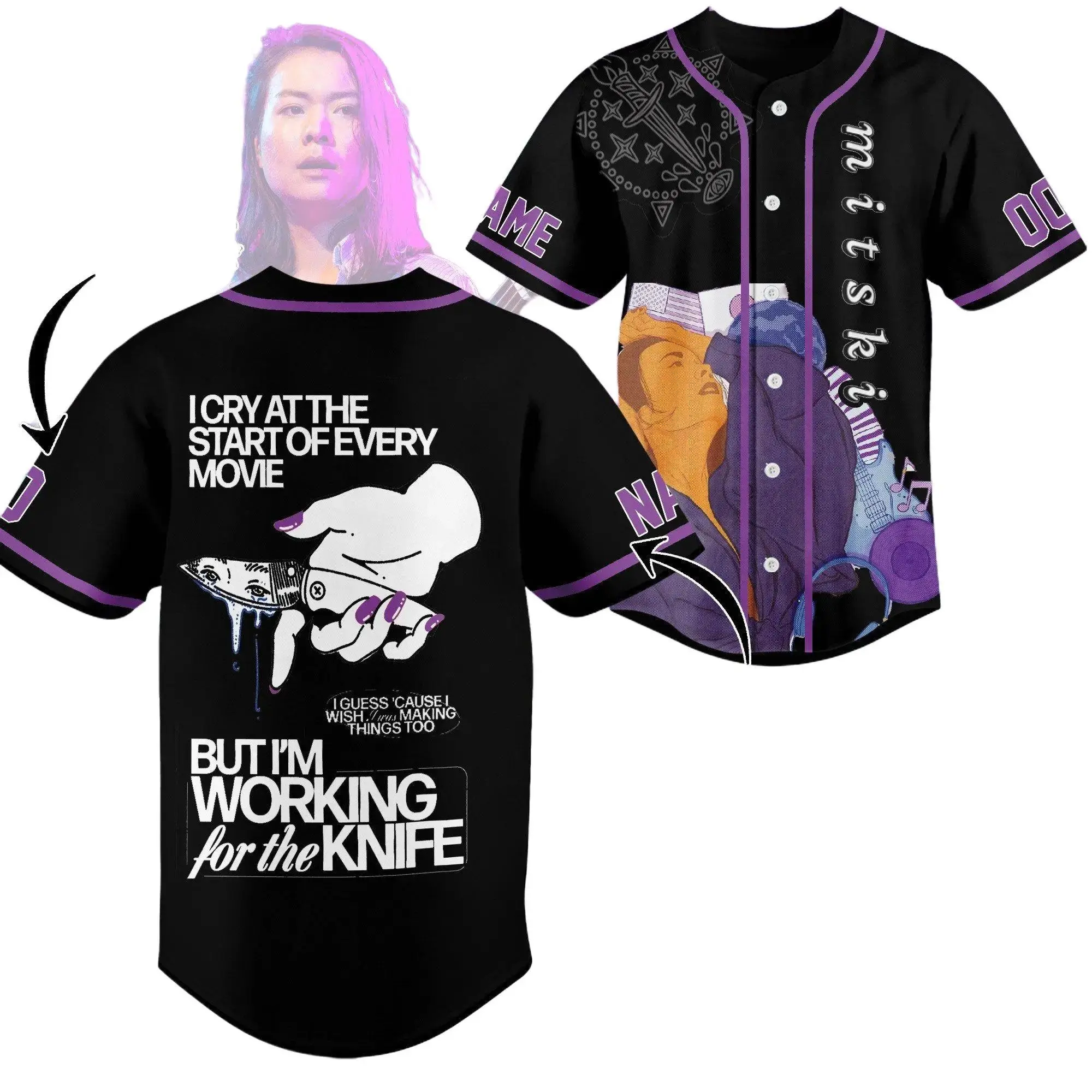 Mitski Working for the Knife Baseball Jersey For Fans, Retro Baseball Jersey – Lightweight & Breathable