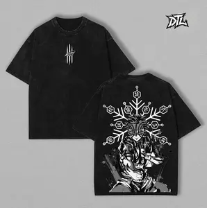 DTL x Akaza Tee - Kimetsu no Yaiba Demon Streetwear Washed Tee  Cotton Graphic Tee Shirt, Men Gifts