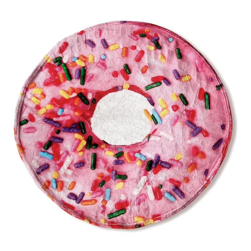 Food Themed Blanket, 1/2 Counts Realistic Donut & Pizza & Tortilla Pattern Throw Blanket, Soft Comfortable Nap Blanket for Home & Office