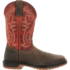 Rocky Mens Worksmart 11 Inch Waterproof Composite Toe  Work/Duty - Brown, Red
