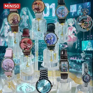 MINISO Hatsune Miku Star Moon Knight Watch Surprise Blind Box,Cute Anime Peripheral Collectible,Retro Stylish Cute Design  Trendy Watch,Cartoon Gift for Fans Kids Students Adults,Holiday Gift Birthday Gift,Wristwatch Summerwins