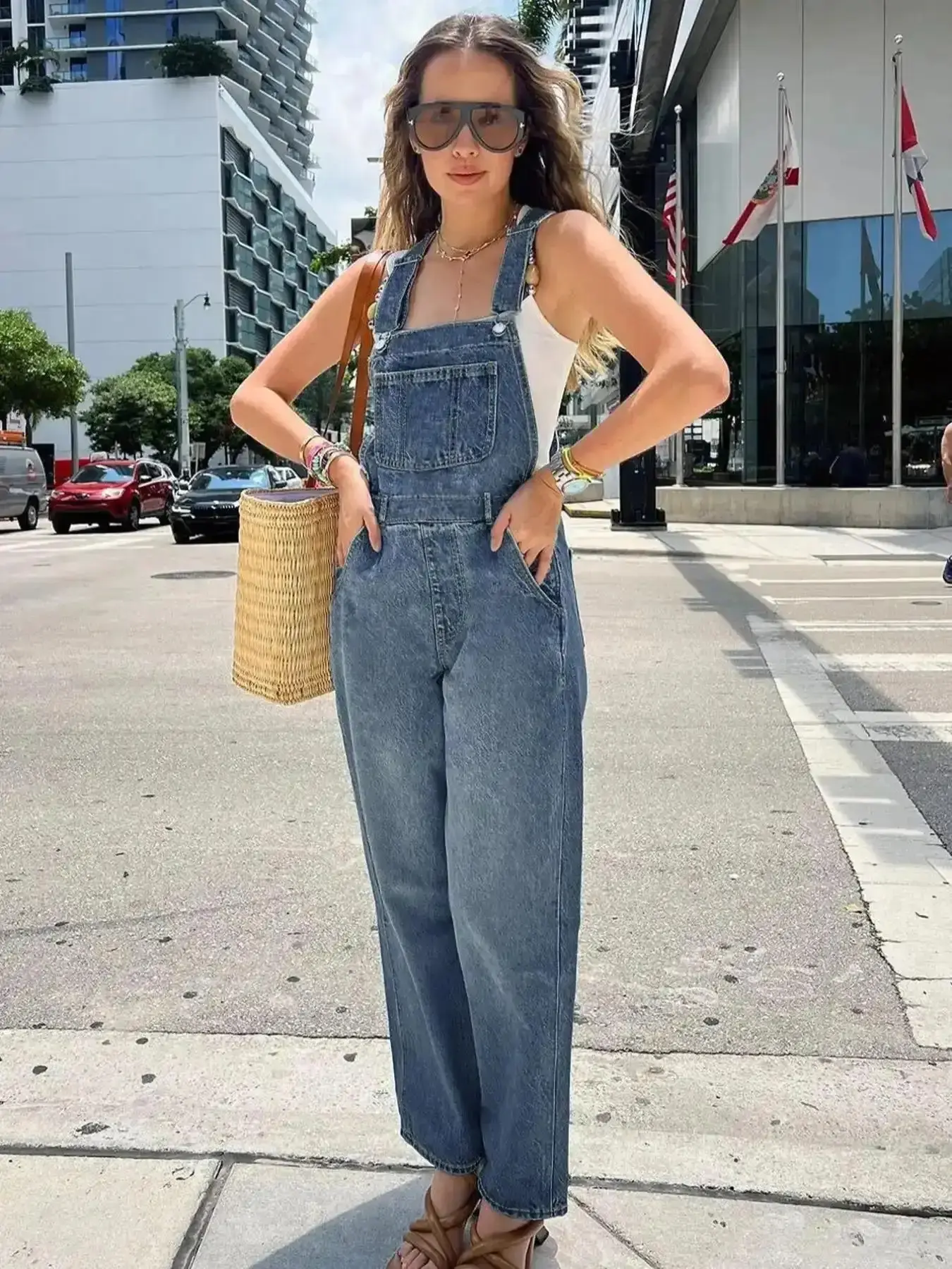 Casual Loose-Fit Women's Harem Pants Overalls Adjustable Plain Design All Seasons Wearable Daily and Dates Comfortable Fit classic all day comfort essential wardrobe relaxed style versatile easy movement