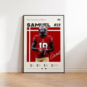 Football PosterDeebo Samuel Poster, San Francisco 49ers Poster, Gift For Deebo Samuel Fan, Sports Poster, NFL Fans, Football Gift, Sports Bedroom Posters