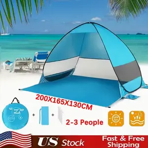 Pop Up Beach Tent Portable Sun Shade Shelter Outdoor Camping Fishing Canopy Blue/Green, Camping Accessories, Sturdy Construction, Fishing, And Backyard Fun, Family Trips And Outdoor Adventures