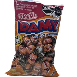 1 bolsa de Monter Damy  caramelo Crujiente de leche con Cacahuate 100und Chocolate Sweet Bonbon Dessert