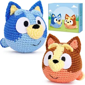 Crochet Kit for Beginners, Beginner Crochet Kit for Adults with Step-by-Step Video Tutorials, Crochet Animal Kits Knitting Supplies (2 Pack)
