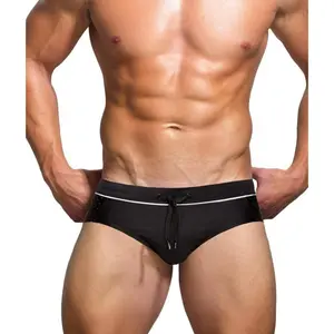Men's Sexy Low Rise Swim Briefs Stripe Swimming Bikini Swimsuit