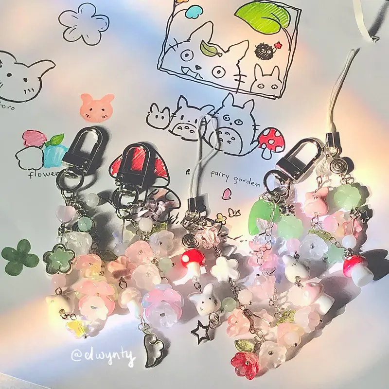 [NEW] Cute Japanese-Style Charm Keychain – Kawaii Phone Strap, Bag Accessory, and Earring Pendant