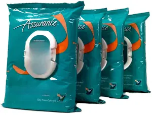 Assurance Premium Pre-moistened Disposable Washcloths Extra Large 48ct Multipack of 4 192 Wipes Total with Vitamin E & Aloe for Gentle Skin Care