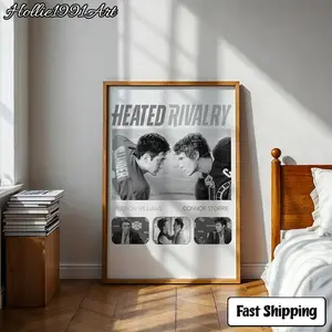 Ilya Rozanov & Connor Storrie Poster, Hollanov Heated Rivalry Quote Collage, Hockey Romance Couple Decor