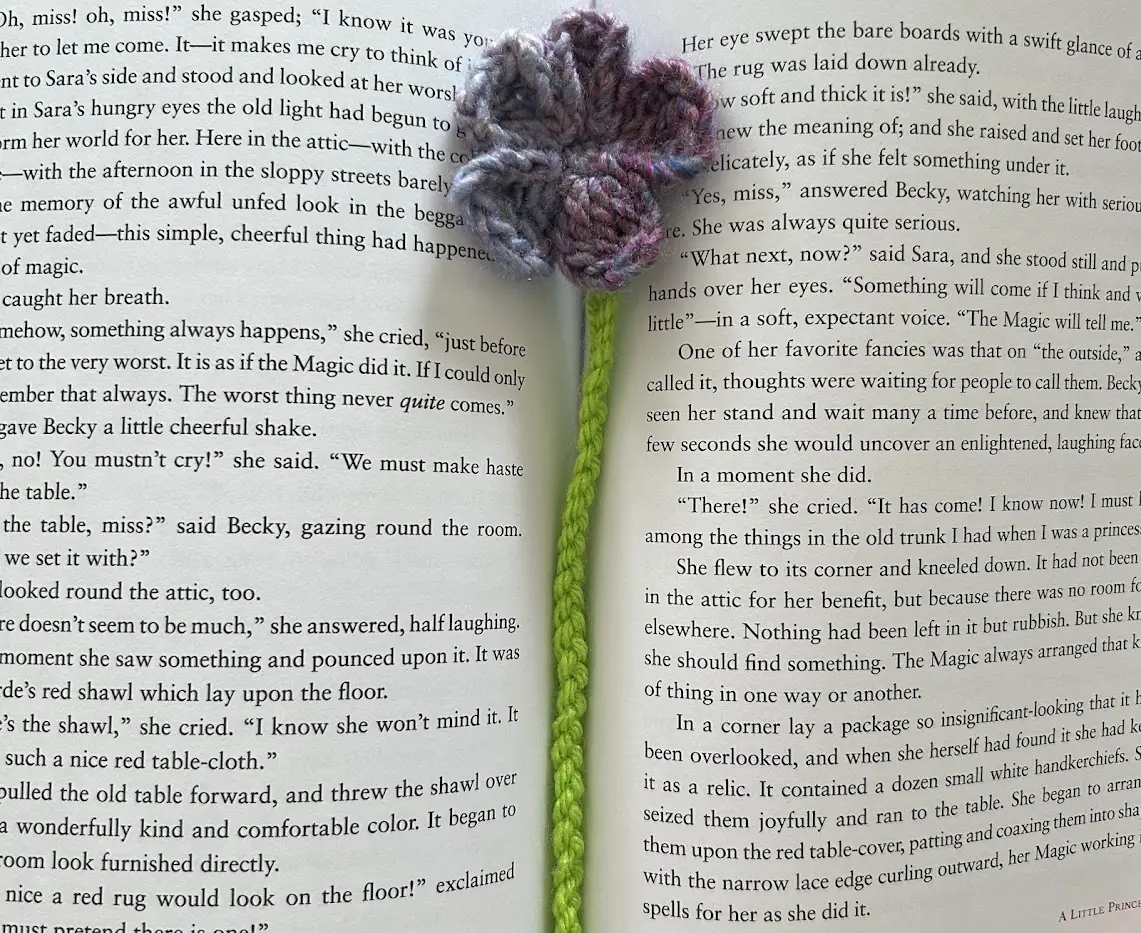 Crocheted Flower Bookmark