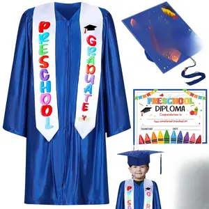 Preschool Graduation Cap and Gown Set Class of 2026 Photoshoot Cute Prek Graduation Outfit with Bracelet & Certificate & Sash, Preschool Graduation Gifts for Son Daughter Nepnew