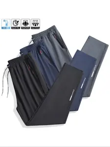 Men's Lightweight Sports Trousers 1/3 Pack with Zipper Pockets, Soft and Breathable for Outdoor Activities, Fitted and Stylish for Gym or Running