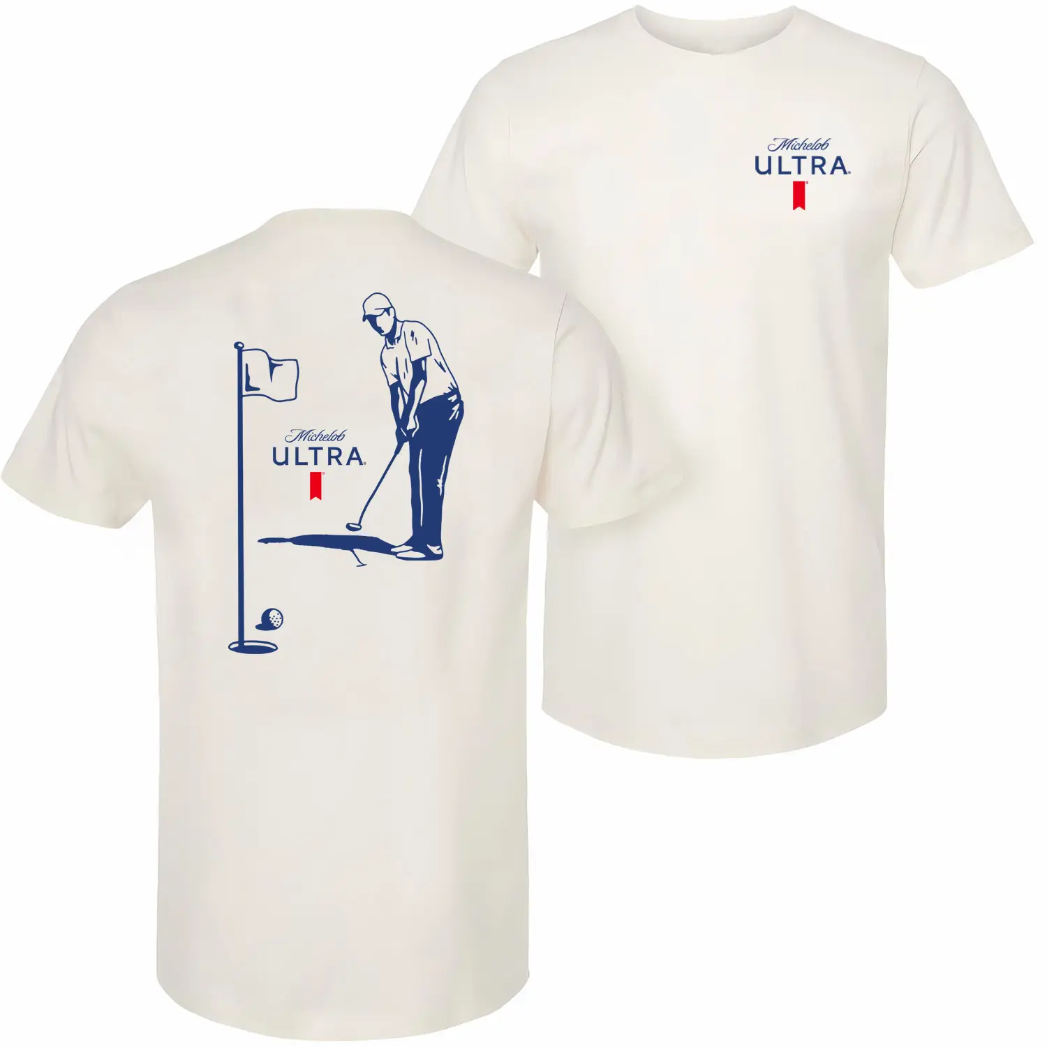 Michelob Ultra Golfing T-Shirt - 2 Side - Youthful & Vibrant - Every Size Available - Colors Galore - Multiple Style Options - Shared Styles