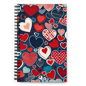 Sweetheart Spiral Notebook - Wire-Bound, Dot Grid Pages for Writing and Note-Taking woman journal, 5.5″×8.5″ in. 140 Pages spiral notebook