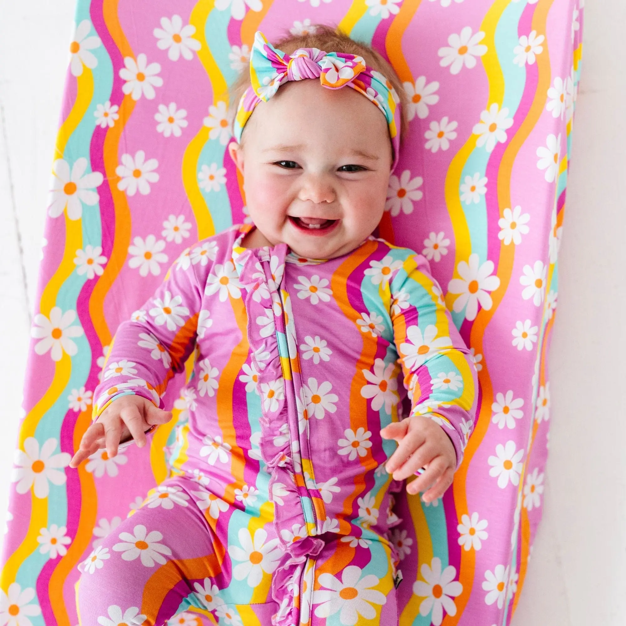 Disco Daysies Ruffle Footie