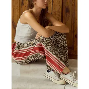 Vintage Inspired Striped Leopard Pants