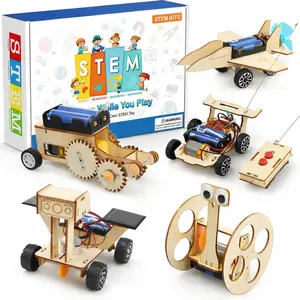 STEM Model Car Kits, Toys for Boys Age 8-12, 5 in 1 Kids Wood Building Kit 8-10, 3D Wooden Puzzles, Educational Science Crafts Kits, Birthday Gifts for 8 9 10 11 12 13 14 Years Old Boys
