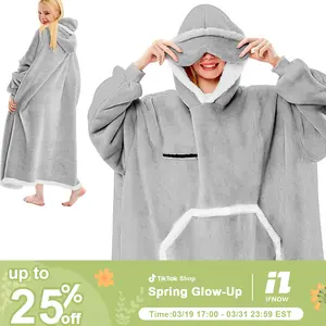 【Spring Drop】 Eye Mask Oversized Wearable Blanket Hoodie,Giant Blanket Hoodie with Sleeves Extra Long, Womenswear Sweatshirts Loose Winter, green hoodie girl