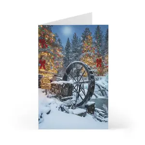 Festive Snowy Greeting Cards (7 pcs) - Holiday Wishes & Cheer