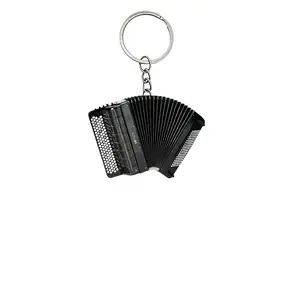 2D Flat Italian-Style Accordion Keychain Realistic Button Accordion Charm with Bell 0.37cm/0.15inch Acrylic