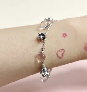 Aileen(14437)gc.White Crystal Lily Bracelet