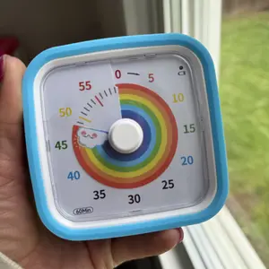 60 Minute Visual Timer with Protective Case Rainbow Disk Countdown Game Silent Timer for Classroom Kitchen Office Thanksgiving Cooking Utensils Easy to Use No Ticking Mute Function Cover