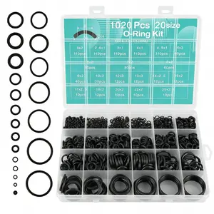 High-Quality NBR Nitrile Rubber O-Ring Kit, 1020 Pcs 20-Size Assortment Set for Car Auto Repair, Faucet Plumbing Sealing Connections