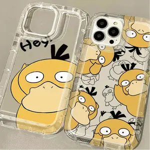 Cartoon Lovely Psyducks Case For Samsung Galaxy S20 Plus FE S25 Ultra S24 S23 S22 S21 A15 A35 A55 A54 5G Clear Protective Cover Casing