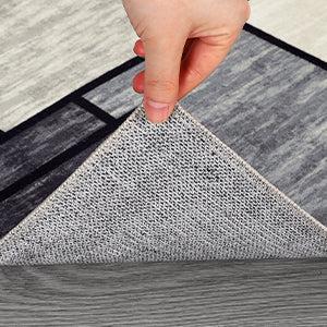 【GARVEE】Washable Rugs - Modern Geometric Non-Slip Area Rugs in Various Sizes (9x12, 8x10, 5x7, 4x6, 2x6) - Soft & Stain Resistant in Grey, Blue/Taupe