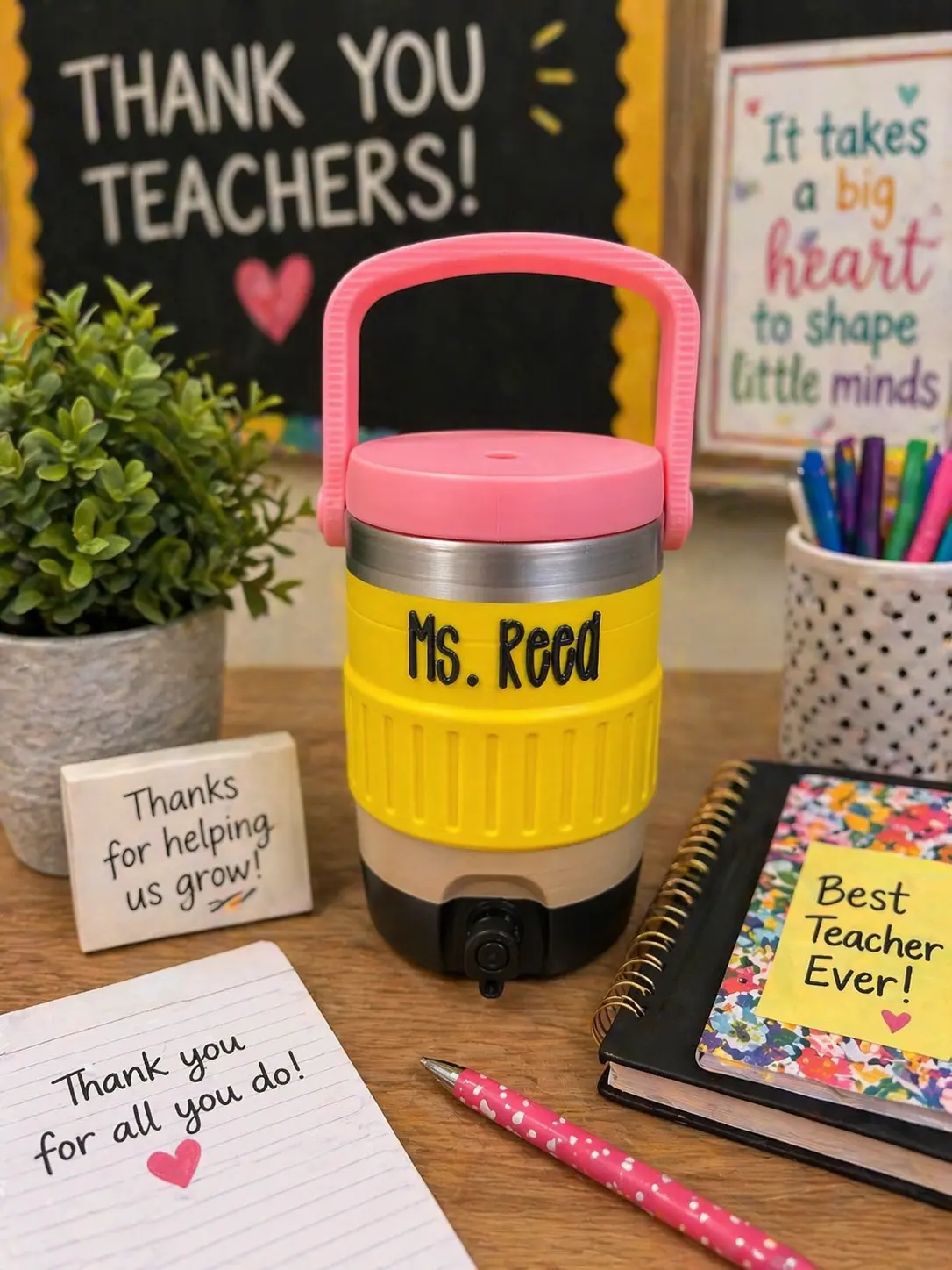 Teacher Appreciation Personalized Can Holder – Custom Teacher Gift – “Best Teacher Ever” Gift – End of Year Teacher Present Drinkware Drink Protector