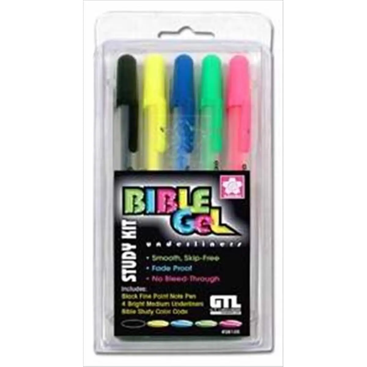 212 MAIN G T Luscombe Co Highlighter Gel Study Kit, Smooth Writing Fine-Point Note Pen & Medium-Point Underlines, No Bleed Through Bible Study Office Stationery