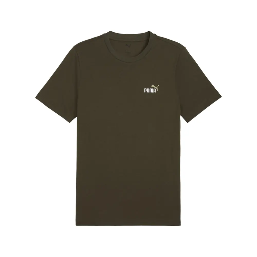 PUMA Mens Essentials 2 Color Small No. 1 Logo Graphic Casual Tops Casual - Green