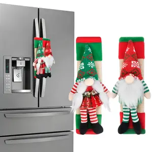 Christmas Gnome Design Fridge Door Handle Cover, 2/6 Counts Cute Kitchen Appliance Door Handle Cover, Decorative Refrigerator Door Handle Protector