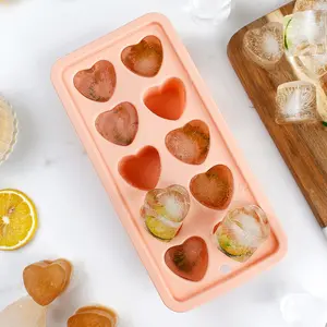 Heart Shaped Silicone Ice Cube Tray, For DIY love Heart Ice Cubes, Chocolate, Candy, Easy Release Mold for Cocktails,Whiskey, Drinks, BPA Free and Dishwasher Safe(Light Pink)