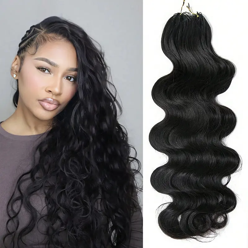 OQ HAIR Body Wave Feather Crochet Human Hair Extensions Miracle Knots Pre-Separated Crochet Braid Hair Extensions Human Hair Natural Color 50g/Pack #TikTokShopFallDealsForYou