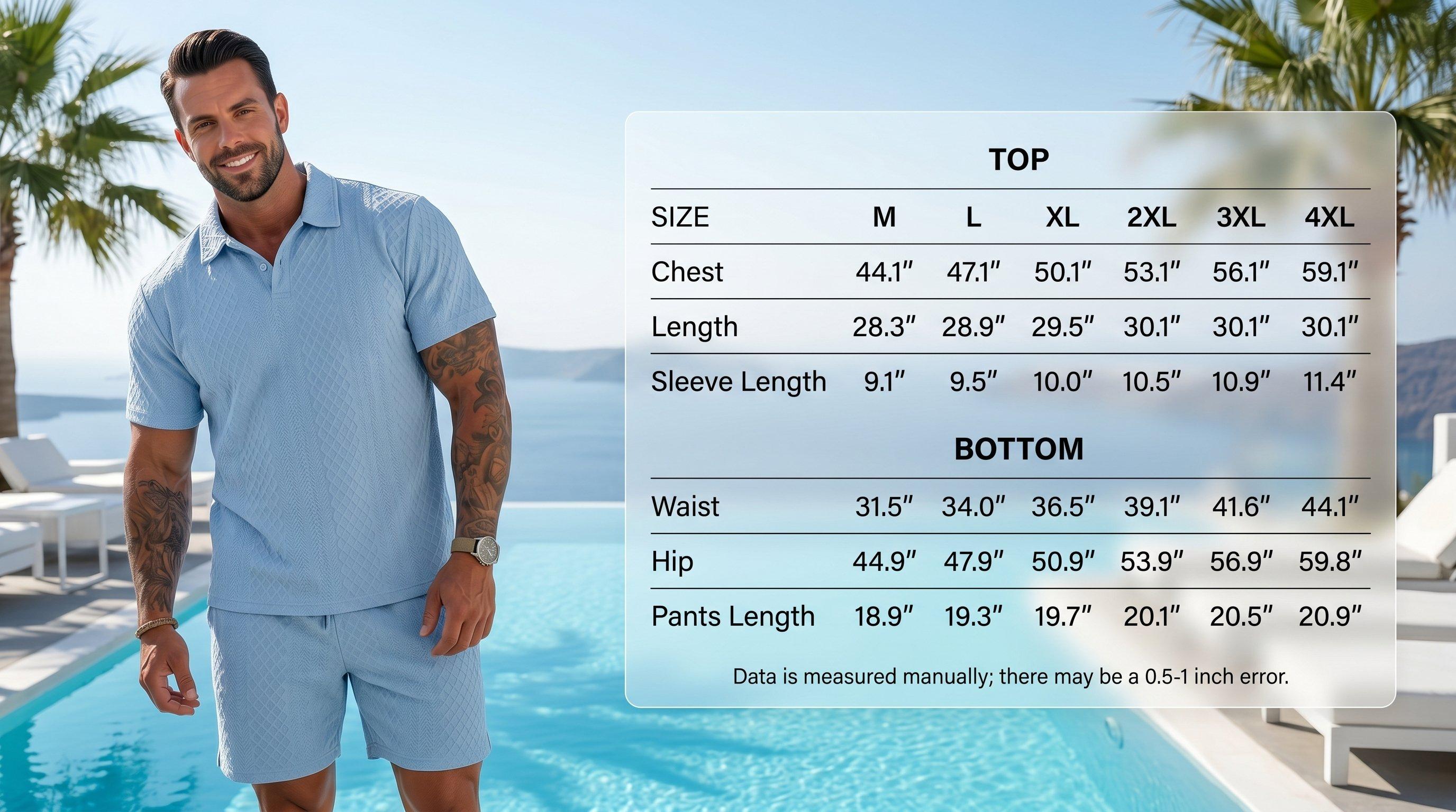 KZZ Men's Solid Polo Shirt & Drawstring Waist Shorts Set Cozy Breathable Two-piece Outfits for Daily Outdoor Wear Menswear Suits KZZ Men's Solid Polo Shirt & Drawstring Waist Shorts Set Cozy Breathable Two-piece Outfits for Daily Outdoor Wear Menswear Suits