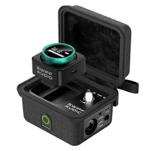 SWIFF WX520 Wireless in Ear Monitor System, Upgraded  Stereo IEM System Low Latency with Charging Case LED Display Auto-Pairing