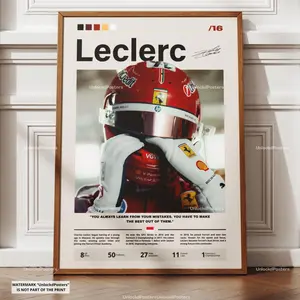 Charles Leclerc F1 Poster, Ferrari Star Driver Print, Premium Racing Wall Art, Scuderia Ferrari Decor, Formula 1 Gift for Motorsport Fans