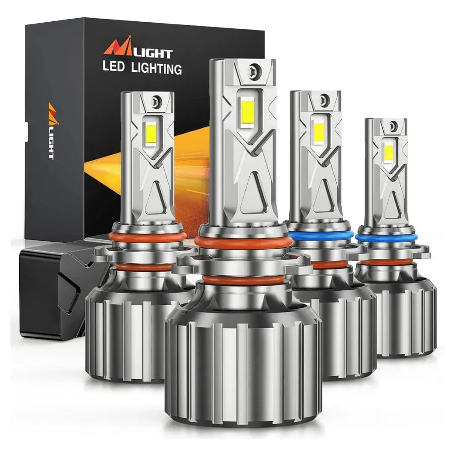 Nilight FS1 Series High Lumen LED Headlight Bulbs 4-Pack - 9005/9006 Fit, Effortless Installation, Plug-N-Play, Aluminum Body, Longer Lifespan, Impressive Brightness Increase, LED Lights for Safe Night Driving