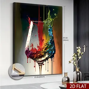 1 Piece Extra Large Canvas Wall Art - Modern Abstract Glass Painting Print, Red, Blue, Green, Orange, Yellow, Black, White, Gray - Ready to Hang Frame Wall Decoration, Suitable for Living Room, Kitchen, Office, Bathroom - Large Home Decoration Gift,