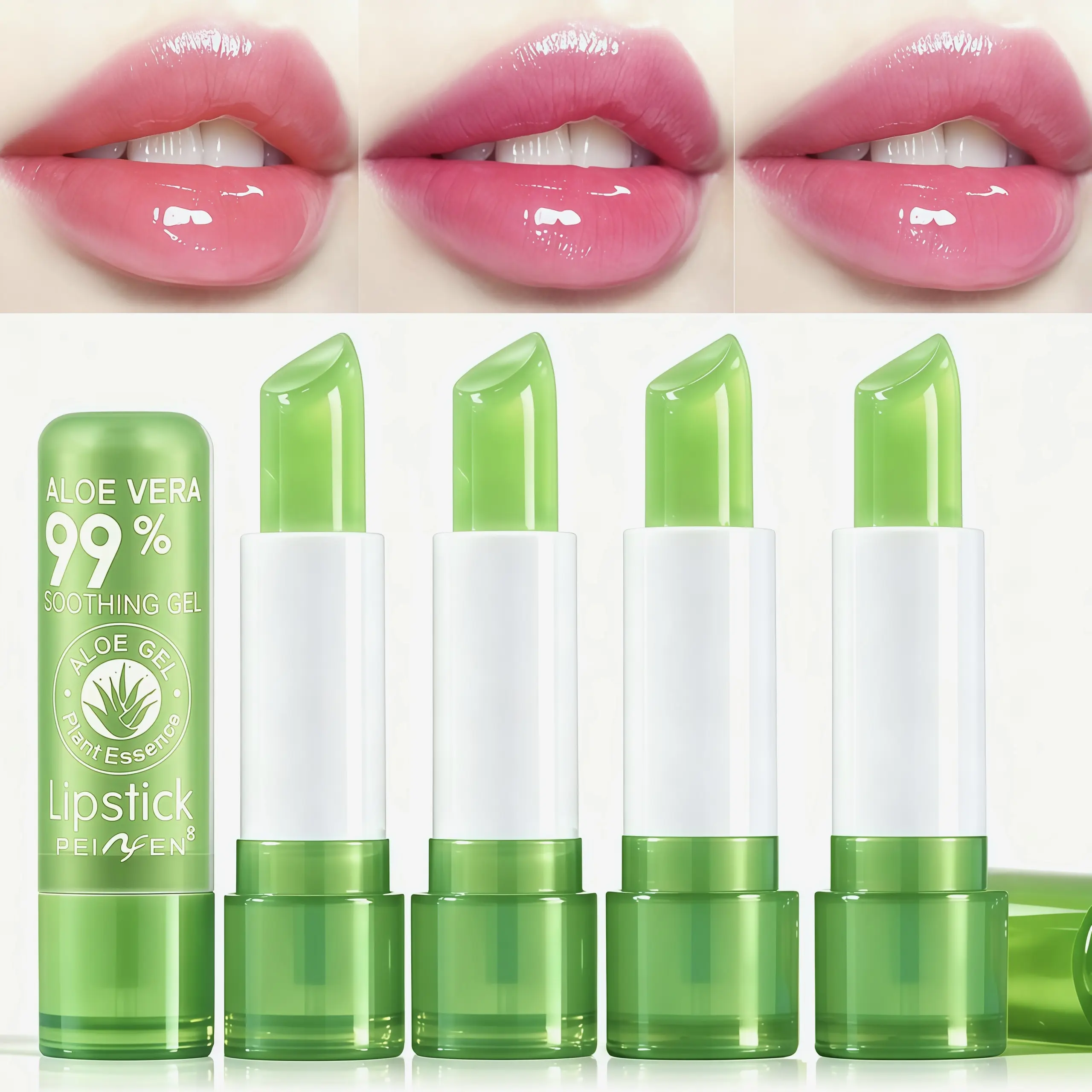 Aloe Vera Color Changing Lipstick Set Long Lasting Moisturizing Makeup Thermostatic Plant Berries Lip Glossy Hydrating To Pink Magic Cosmetic Pack