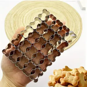 Stainless Steel Cookie Cutter in The Shape of a Mini Bone, Featuring 25 Slots, Perfect for Baking Cookies