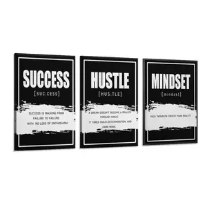 Set of 3 Wooden Framed Canvas Poster, Inspirational Quote Wall Art, Motivational Poster, Quote Prints, Ideal Gift for Bedroom, Living Room, Office, Dorm Corridor, Wall Decor, Room Decoration, Ready To Hang