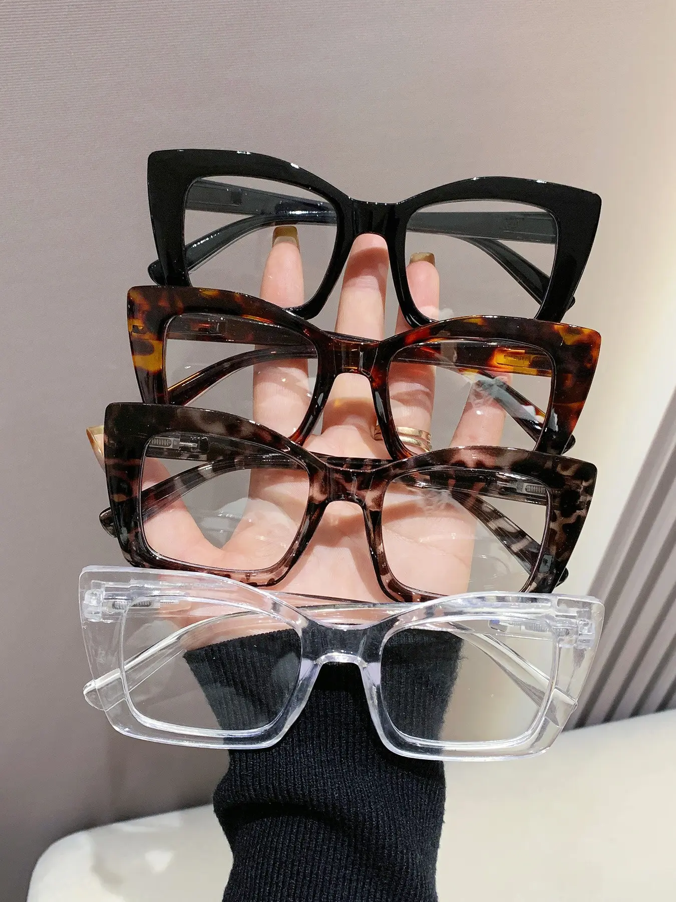 4 Pcs Unisex Plain Reading Glasses, Blue Light Blocking Eyewear, Simple Daily Use, Square Frame Eyeglasses, Suitable for Work & Casual Wear