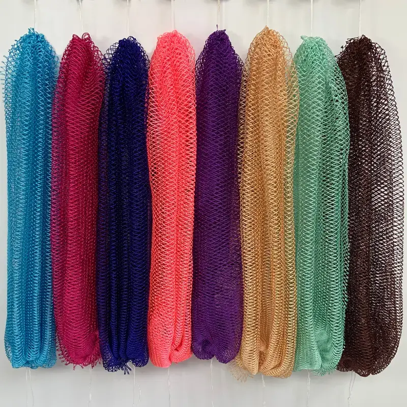 African Exfoliating Net Sponge, Deep Cleansing Body Scrubber for Shower, Stretchable 40 Inch Back Washer, Machine Washable, 1 or 2 Pack