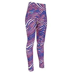 Zubaz NFL Women's Basic Zebra Print Legging, Buffalo Bills